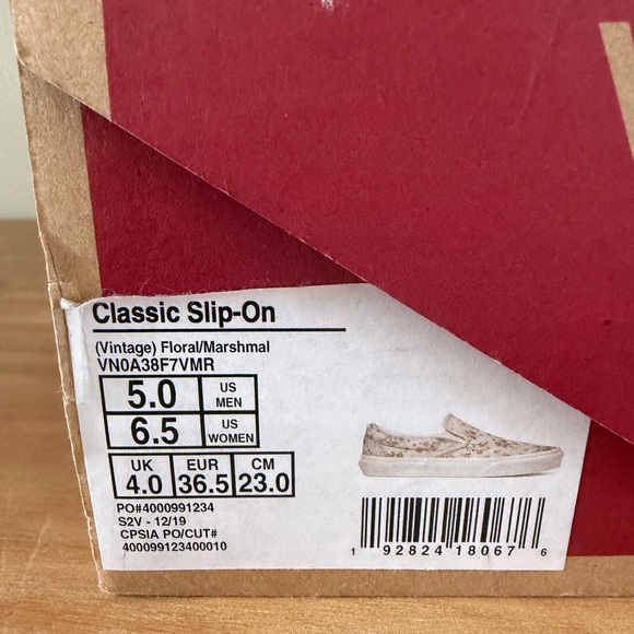 VANS Women’s 6.5 Vintage Floral Marshmallow Classic Slip On Sneakers CLEAN - Picture 9 of 9